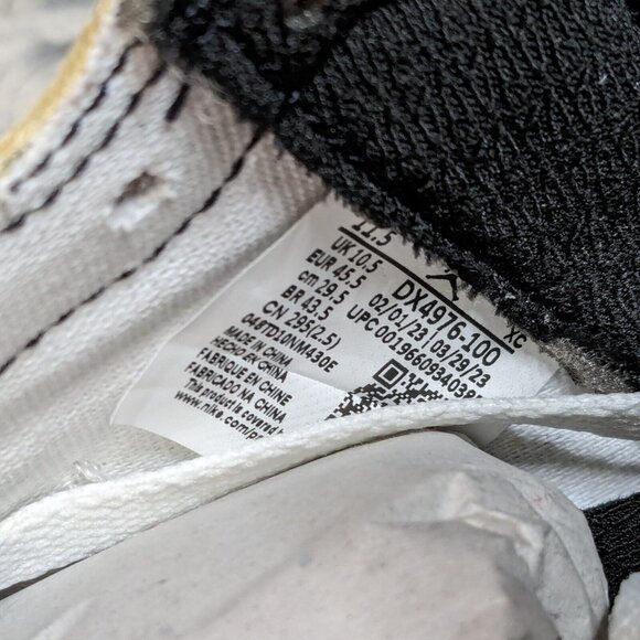 Nike Jordan Air Ship PE x A Ma Maniere Men's 11.5 White Black Shoes DX4976-100 - Picture 9 of 13